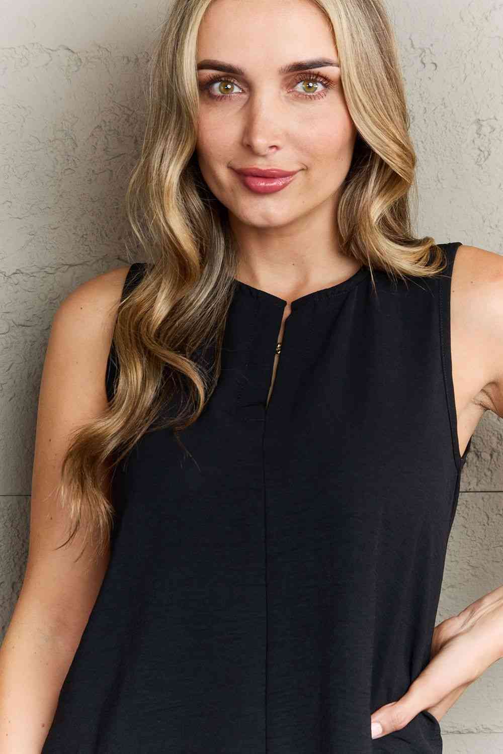 First Glance Sleeveless Neckline Slit Top - Camis & Tops - Shirts & Tops - 4 - 2024