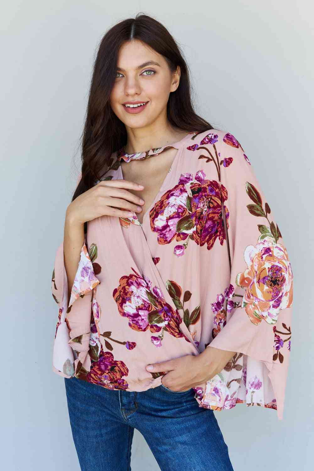 Full Size Floral Bell Sleeve Crepe Top - Camis & Tops - Shirts & Tops - 3 - 2024