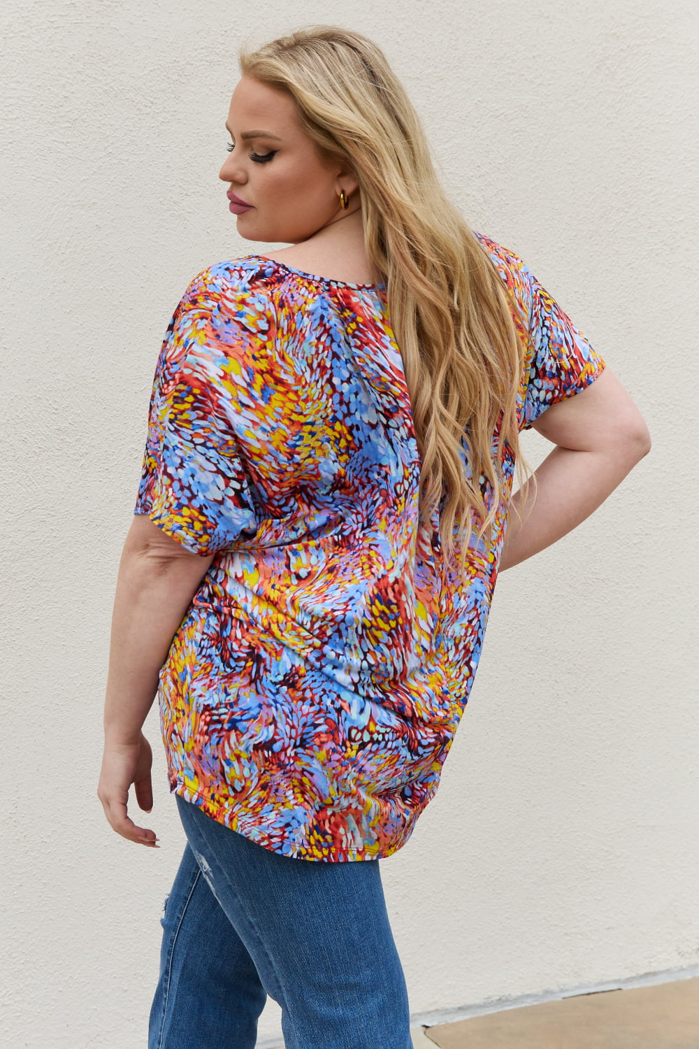 Full Size Printed Dolman Flowy Top - Camis & Tops - Shirts & Tops - 11 - 2024