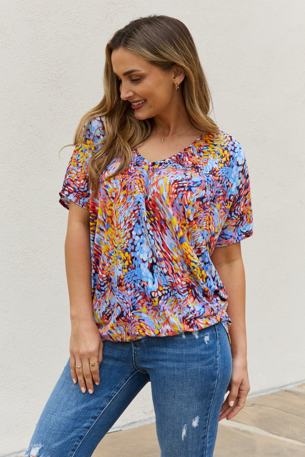 Full Size Printed Dolman Flowy Top - Camis & Tops - Shirts & Tops - 4 - 2024