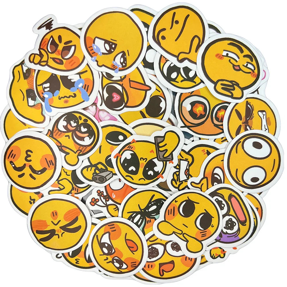 Funny Face Waterproof Graffiti Stickers - Aesthetic Luggage & Laptop Decals - SJS183-Random 10pcs - Tops - Decorative