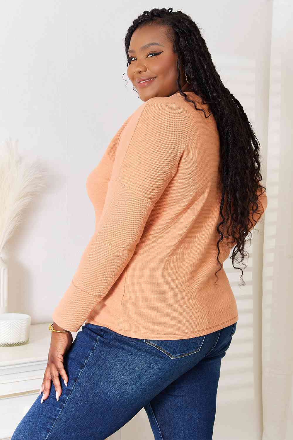 Half Button Long Sleeve Top - Camis & Tops - Shirts & Tops - 2 - 2024