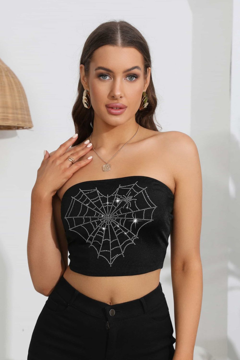 Heart Spider Web Graphic Tube Top - Camis & Tops - Shirts & Tops - 3 - 2024