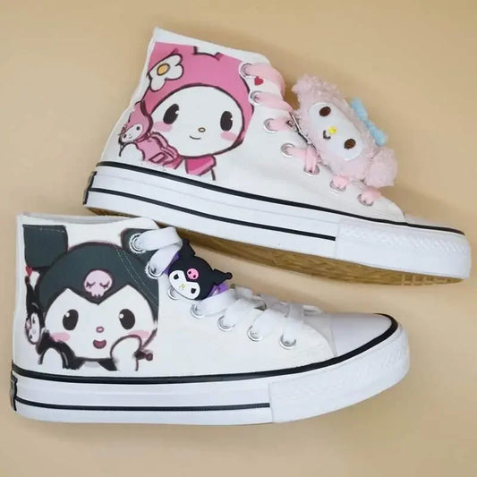 High Top Canvas Shoes - My Melody & Kuromi Sneakers - 3 / 35 - Camis & Tops - Shoes - 1 - 2024