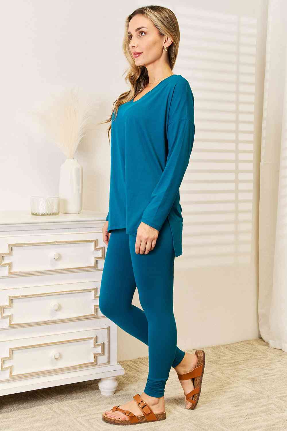 Lazy Days Full Size Long Sleeve Top and Leggings Set - Camis & Tops - Outfit Sets - 7 - 2024