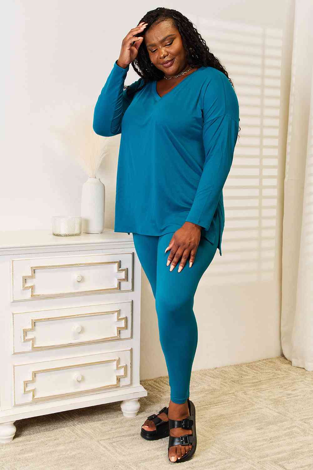 Lazy Days Full Size Long Sleeve Top and Leggings Set - Camis & Tops - Outfit Sets - 4 - 2024