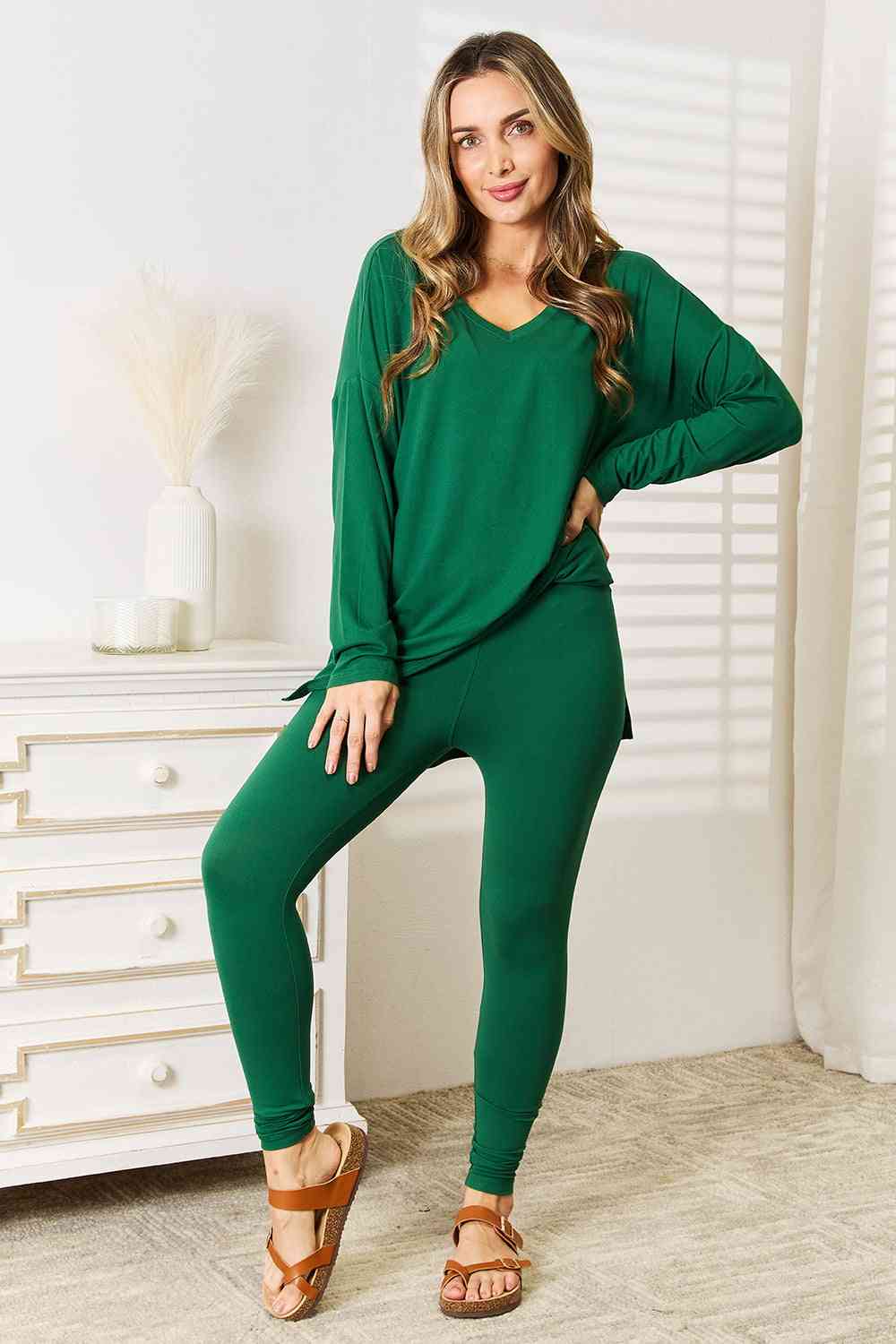 Lazy Days Full Size Long Sleeve Top and Leggings Set - Tops - Loungewear - 5 - 2024