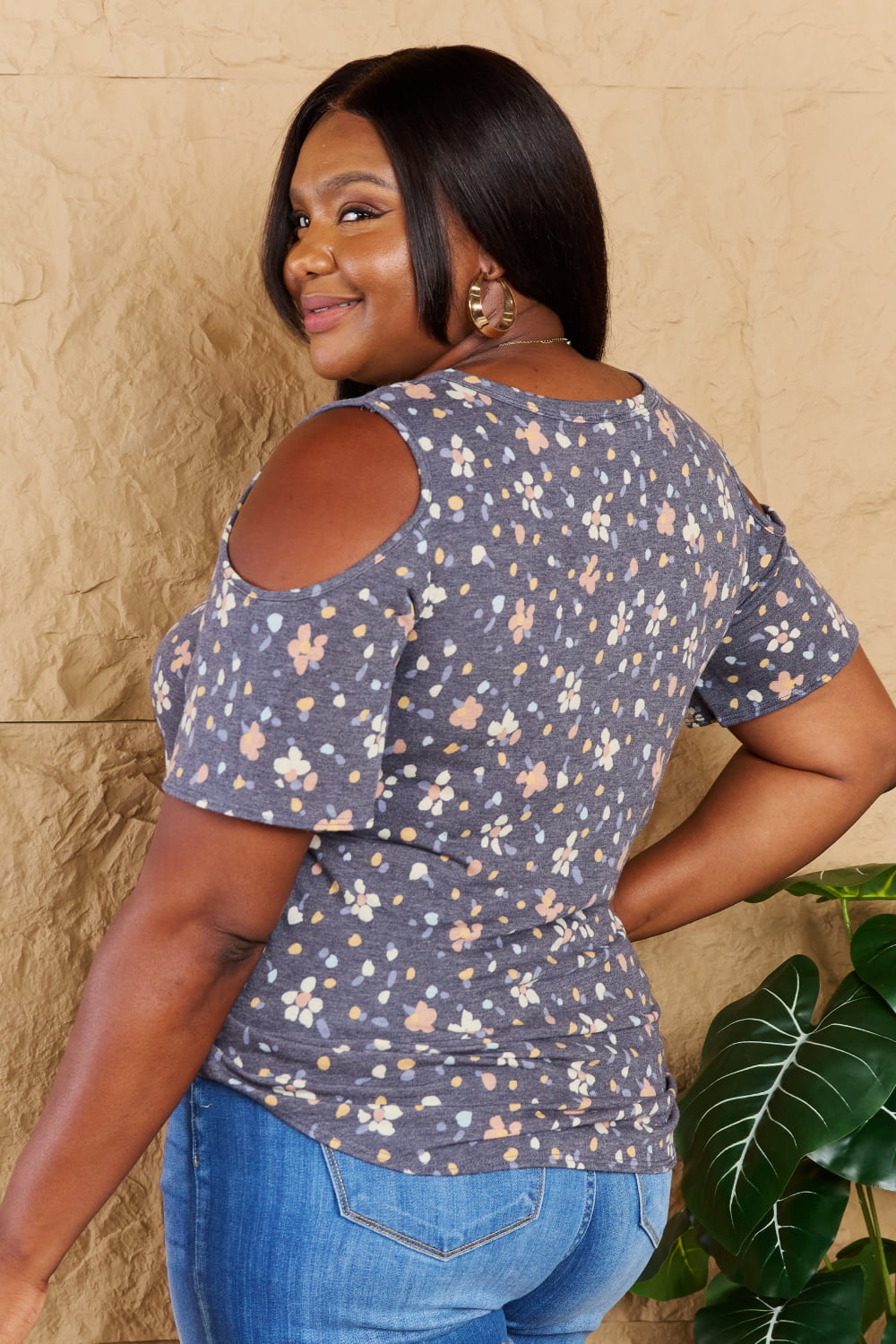 On My Own Full Size Cold Shoulder Keyhole Floral Print Top - Camis & Tops - Shirts & Tops - 2 - 2024