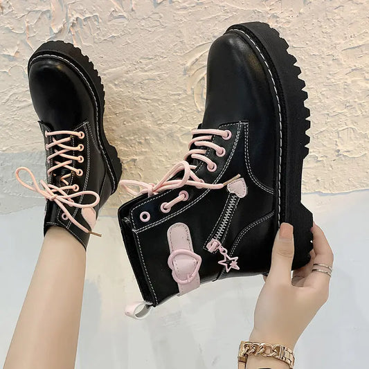 Platform Black & Pink High-Top Boots - Black / 40 - Camis & Tops - Shoes - 7 - 2024