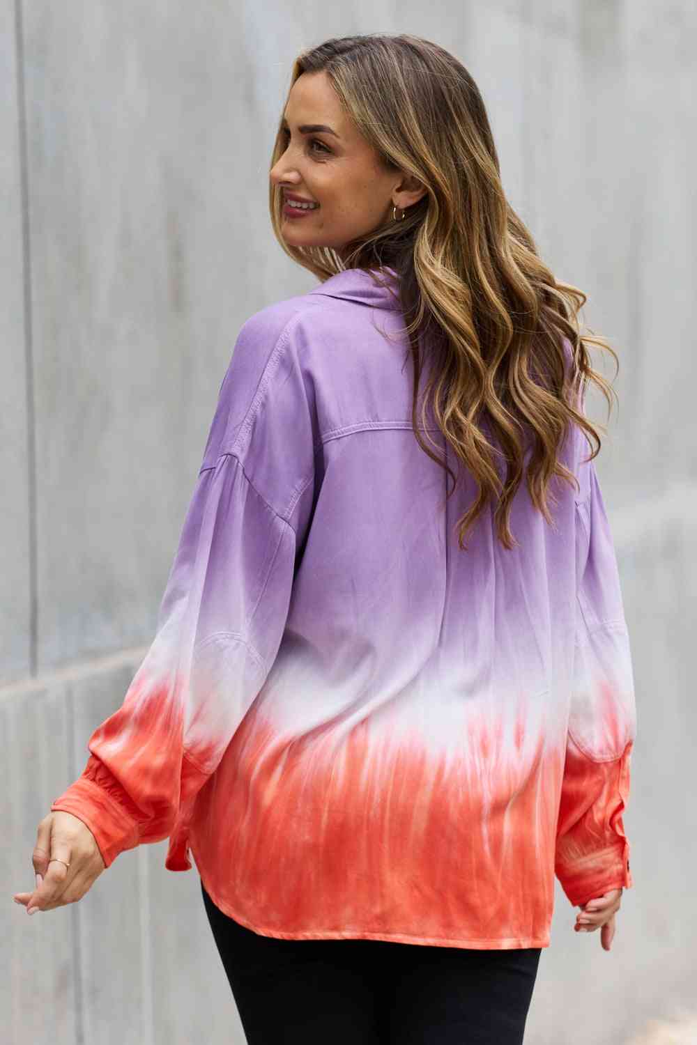 Relaxed Fit Tie-Dye Button Down Top - Tops - Shirts & Tops - 12 - 2024