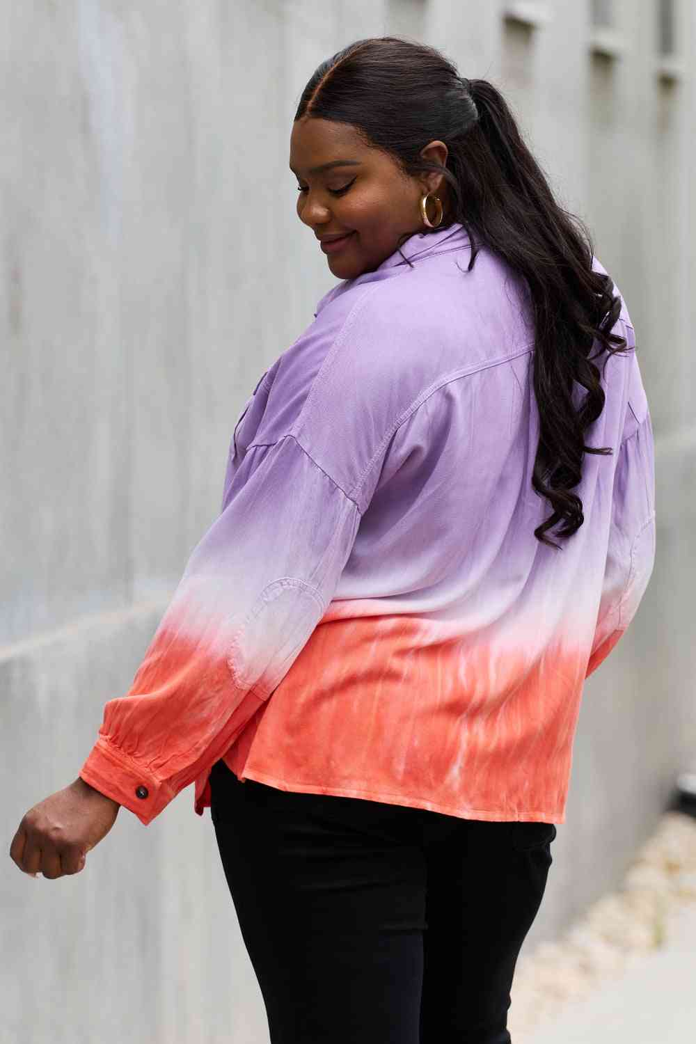 Relaxed Fit Tie-Dye Button Down Top - Tops - Shirts & Tops - 4 - 2024