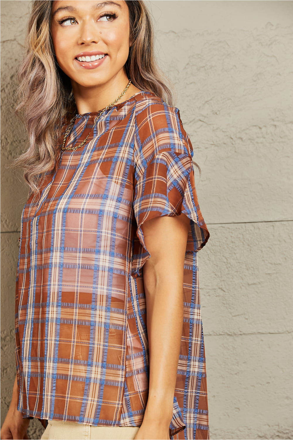 For You Short Sleeve Plaid Top - Camis & Tops - Shirts & Tops - 5 - 2024
