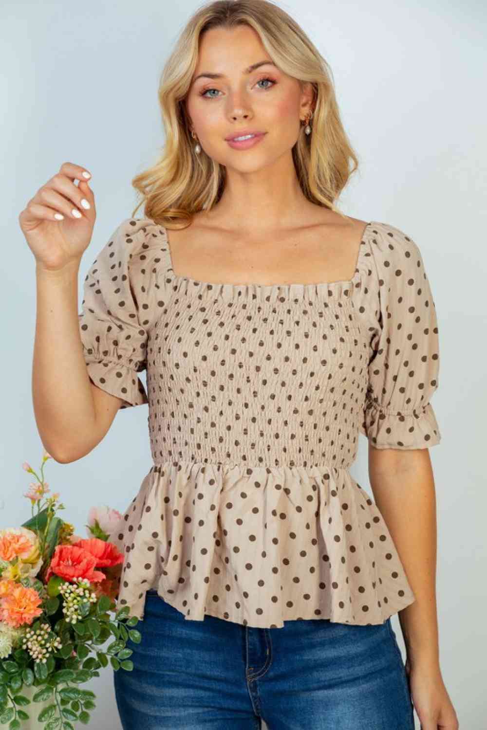 Spot On Full Size Polka Dot Top - Tops - Shirts & Tops - 4 - 2024