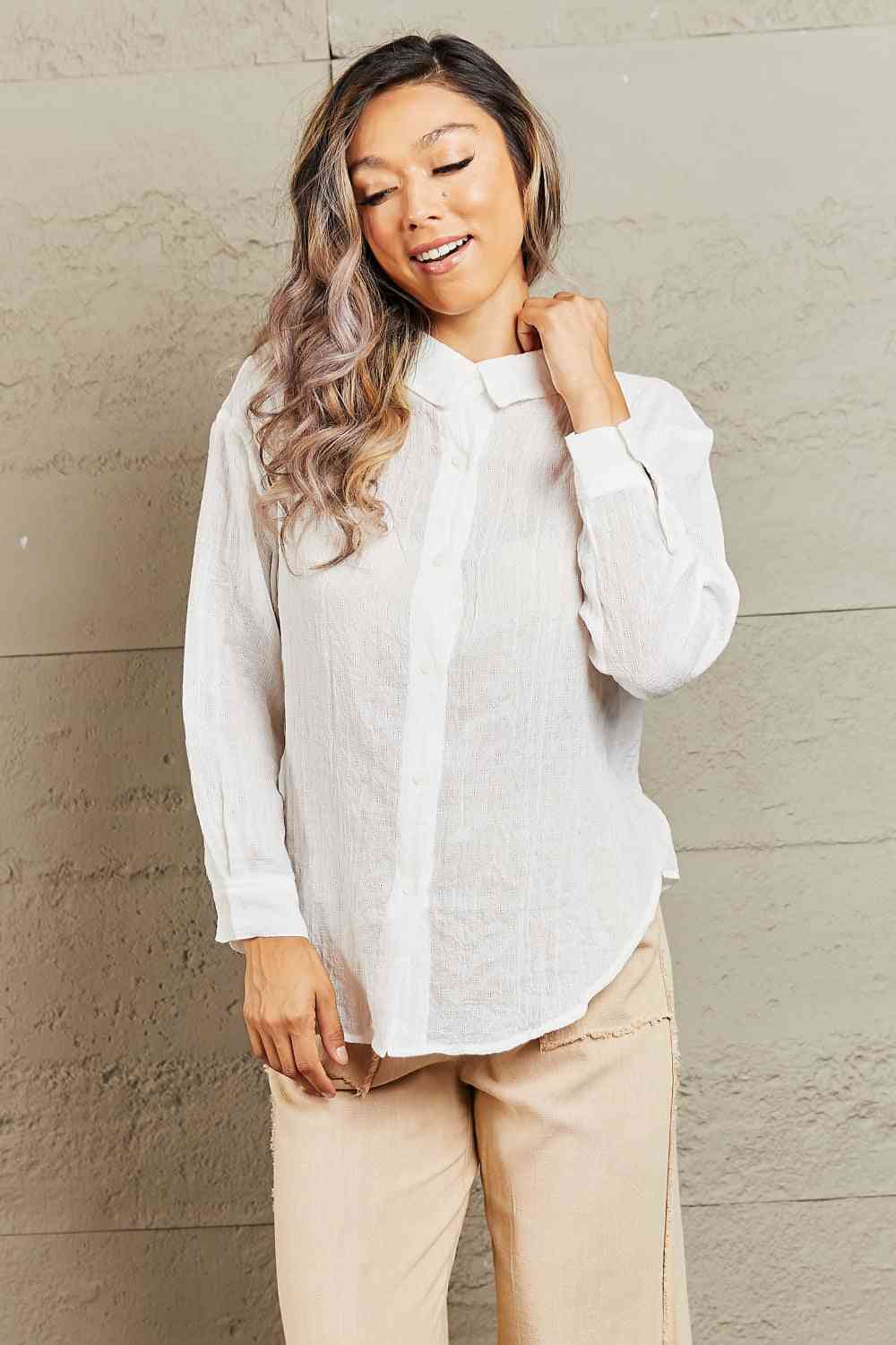 Take Me Out Lightweight Button Down Top - Camis & Tops - Shirts & Tops - 3 - 2024