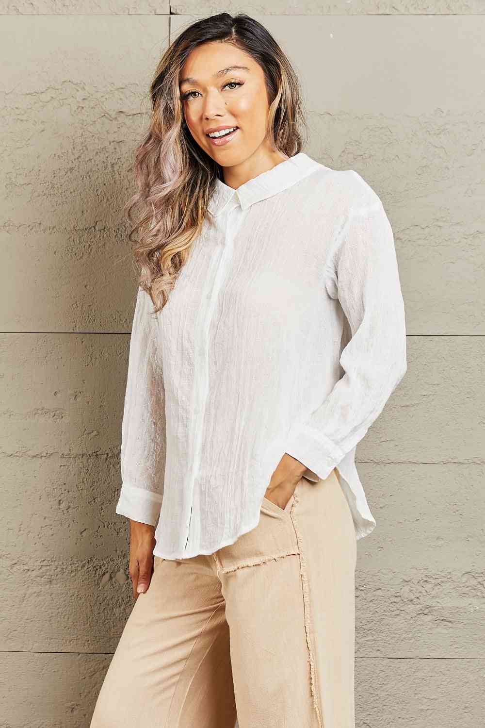 Take Me Out Lightweight Button Down Top - Tops - Shirts & Tops - 4 - 2024