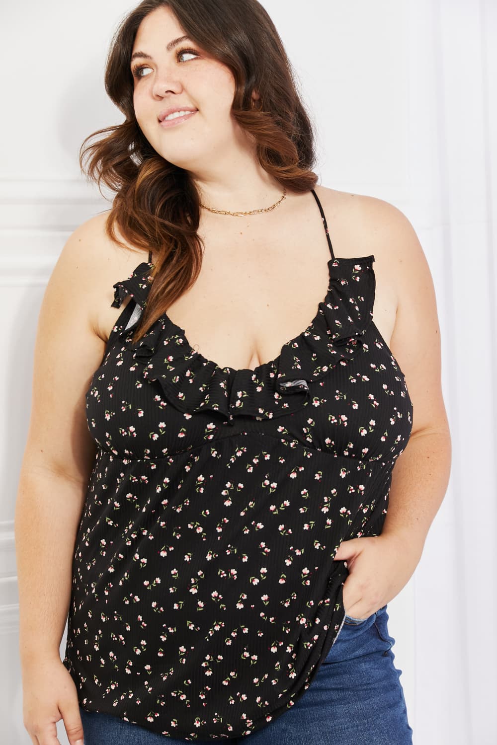 Taste of Spring Ruffle Sleeveless Top in Black - Tops - Shirts & Tops - 12 - 2024