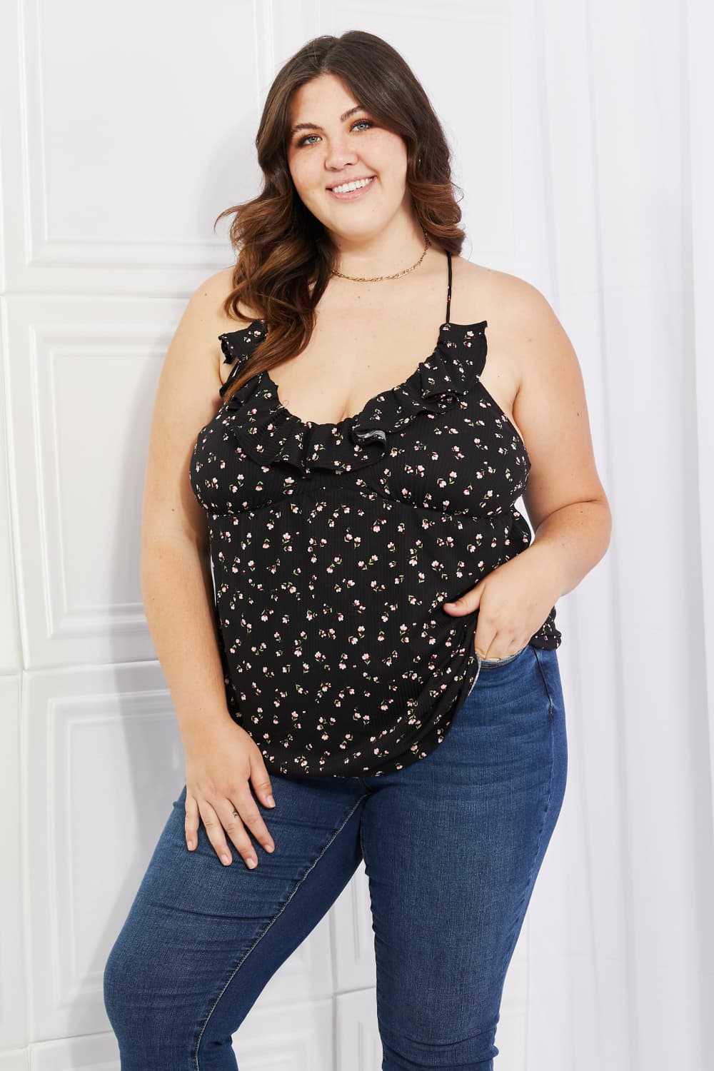 Taste of Spring Ruffle Sleeveless Top in Black - Tops - Shirts & Tops - 7 - 2024