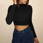 Women’s Crop Top With Long Sleeves - T-Shirts - 16
