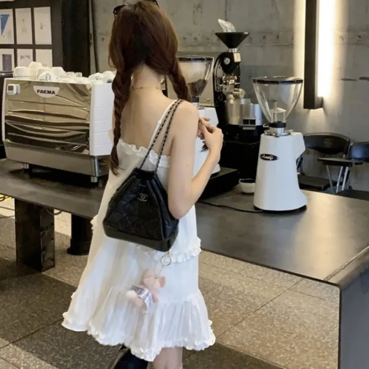 Sweet Ruffle White Camisole Dress - All Dresses - Mini Dress - 4