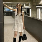 Sweet Ruffle White Camisole Dress - All Dresses - Mini Dress - 5