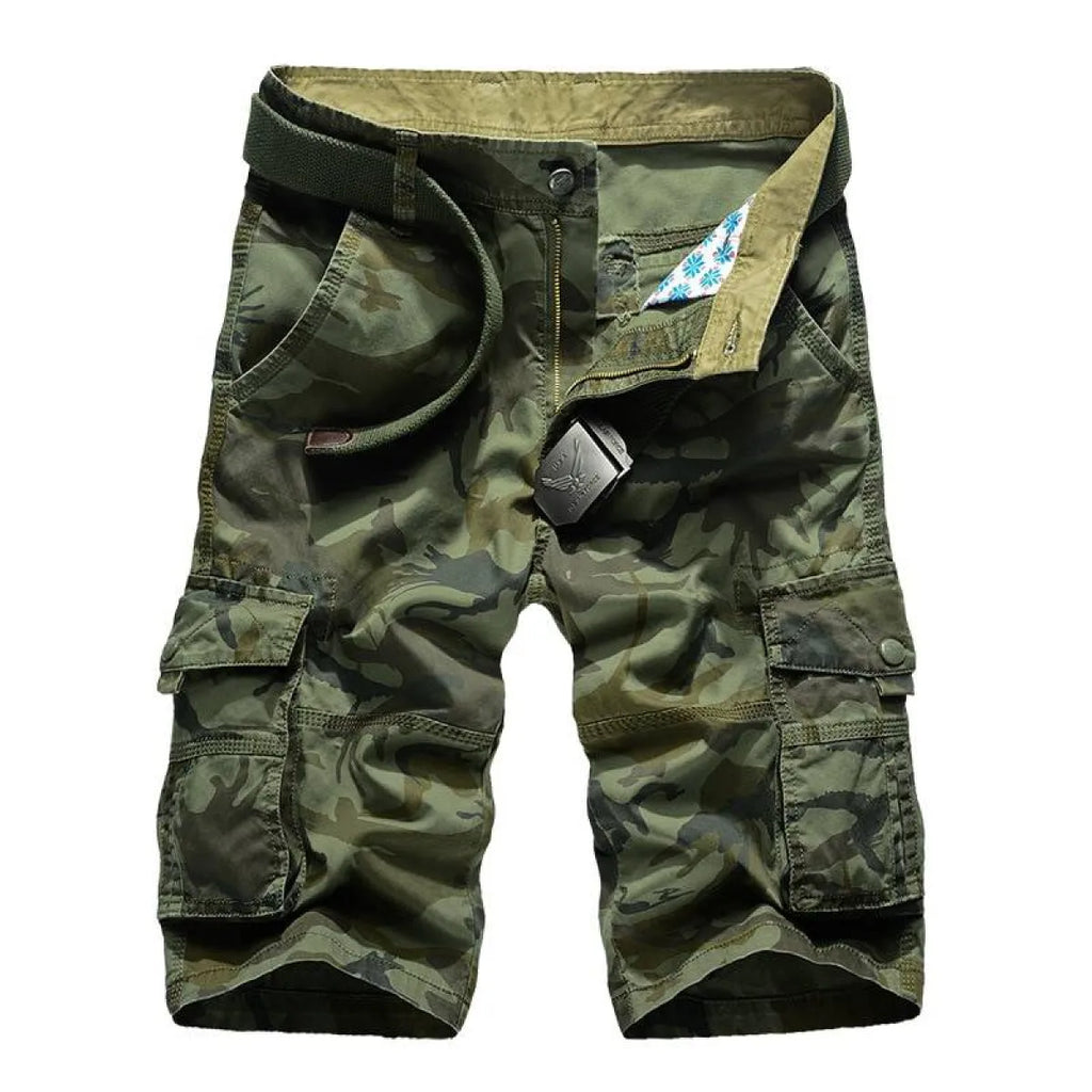 Military Camouflage Denim Cargo Shorts - Shorts - 1