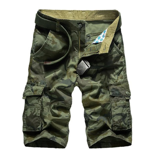 Military Camouflage Denim Cargo Shorts - Shorts - 1