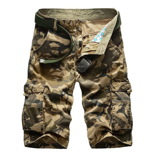 Military Camouflage Denim Cargo Shorts - Shorts - 2