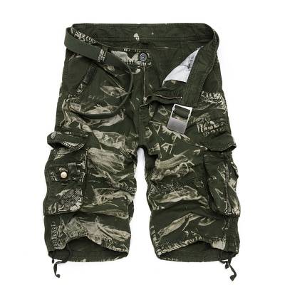 Military Camouflage Denim Cargo Shorts - Green Camo 2 / 36 - Shorts - Shorts - 8 - 2024