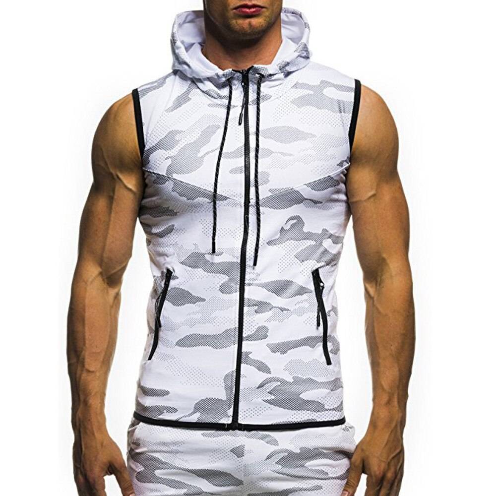 Camouflage Sleeveless Shirt - White / XXXL - T-Shirts - Shirts & Tops - 24 - 2024