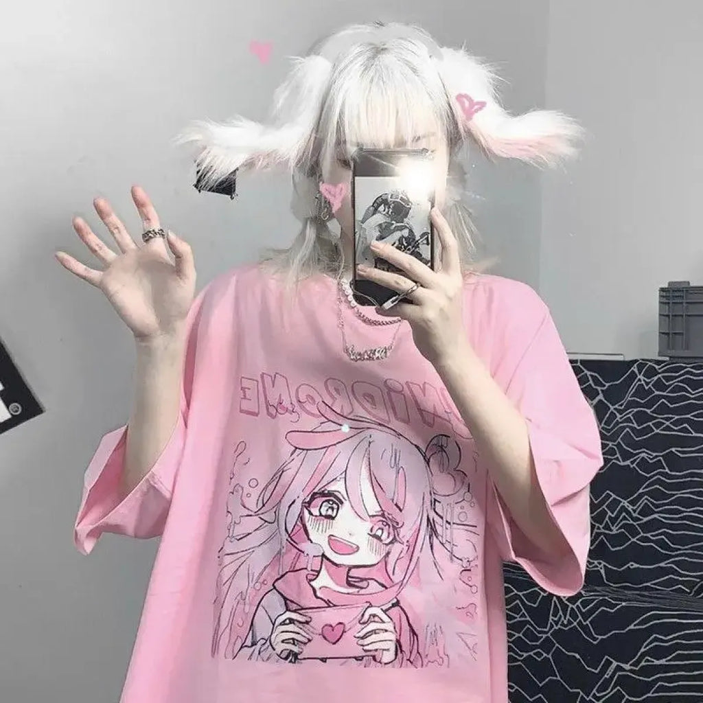 Candy Blush Anime Tee – Sweetheart Manga T-Shirt - T-Shirts - 2