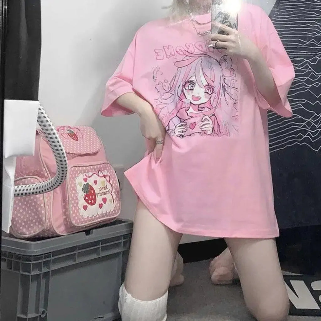 Candy Blush Anime Tee – Sweetheart Manga T-Shirt - T-Shirts - 4