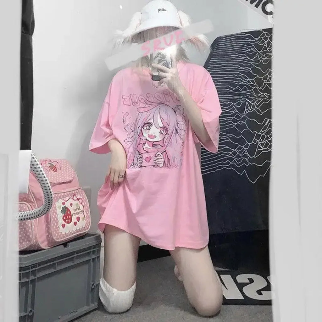 Candy Blush Anime Tee – Sweetheart Manga T-Shirt - T-Shirts - 5