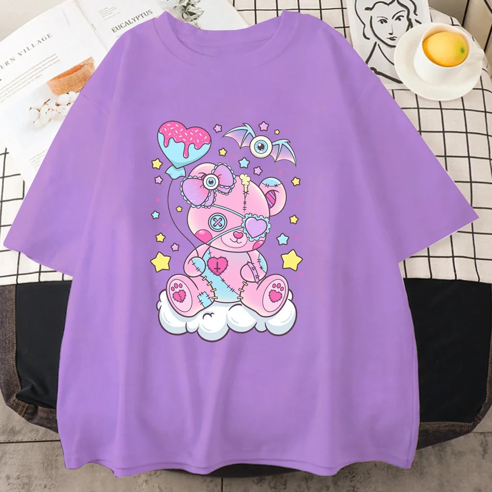 Candy Critter Tee – Sweet Goth Fantasy Oversized T-Shirt - Purple / XS - T-Shirts - Shirts & Tops - 3 - 2024