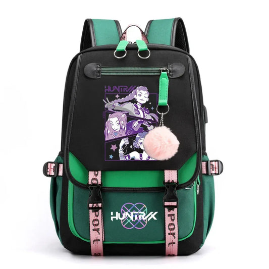 Kawaii Demon Hunters Canvas Backpack - Women Bags & Wallets - Backpack - 6