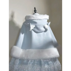 Winter Lolita Fur-Trimmed Bow Cape Coat - Women’s Clothing & Accessories - Coat - 5