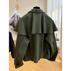 Korean Cloak-Style Cape Jacket with Ruffle Layers - Jackets & Coats - Jacket - 4