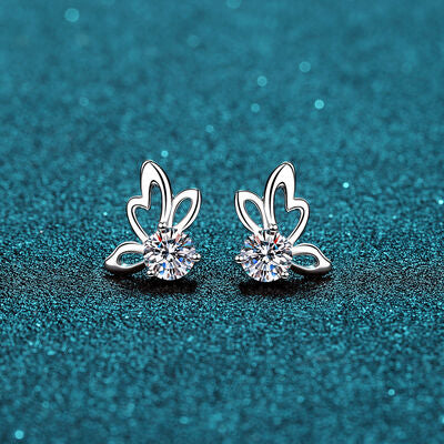 1 Carat Moissanite Butterfly Shape Earrings - Silver / One Size - Women’s Jewelry - Earrings - 3 - 2024