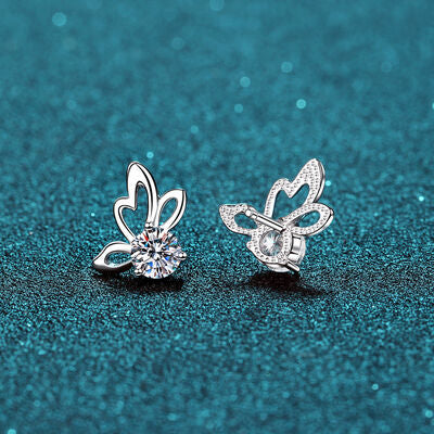 1 Carat Moissanite Butterfly Shape Earrings - Silver / One Size - Women’s Jewelry - Earrings - 4 - 2024