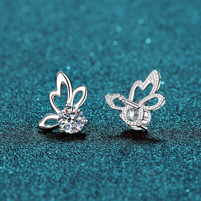 1 Carat Moissanite Butterfly Shape Earrings - Silver / One Size - Women’s Jewelry - Earrings - 5 - 2024