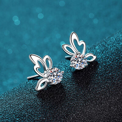 1 Carat Moissanite Butterfly Shape Earrings - Silver / One Size - Women’s Jewelry - Earrings - 6 - 2024