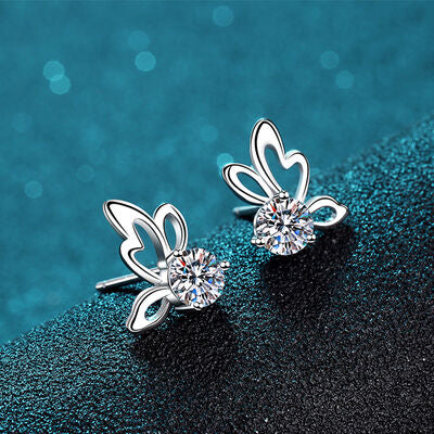 1 Carat Moissanite Butterfly Shape Earrings - Silver / One Size - Women’s Jewelry - Earrings - 7 - 2024