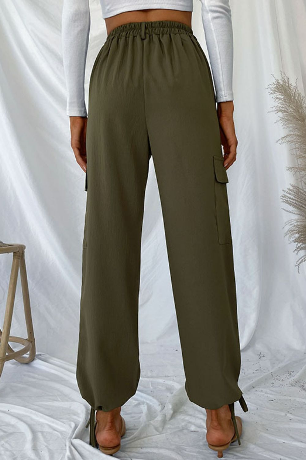 Drawstring Ankle Cargo Pants - Bottoms - Pants - 3 - 2024