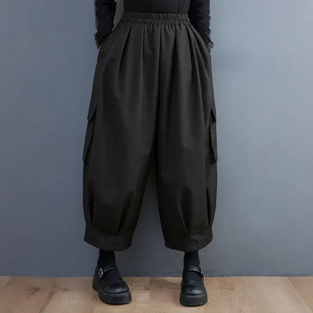 Oversized Cargo Pants – High Waist Loose Fit with Pocket Details - Bottoms - Women’s Pants - 1