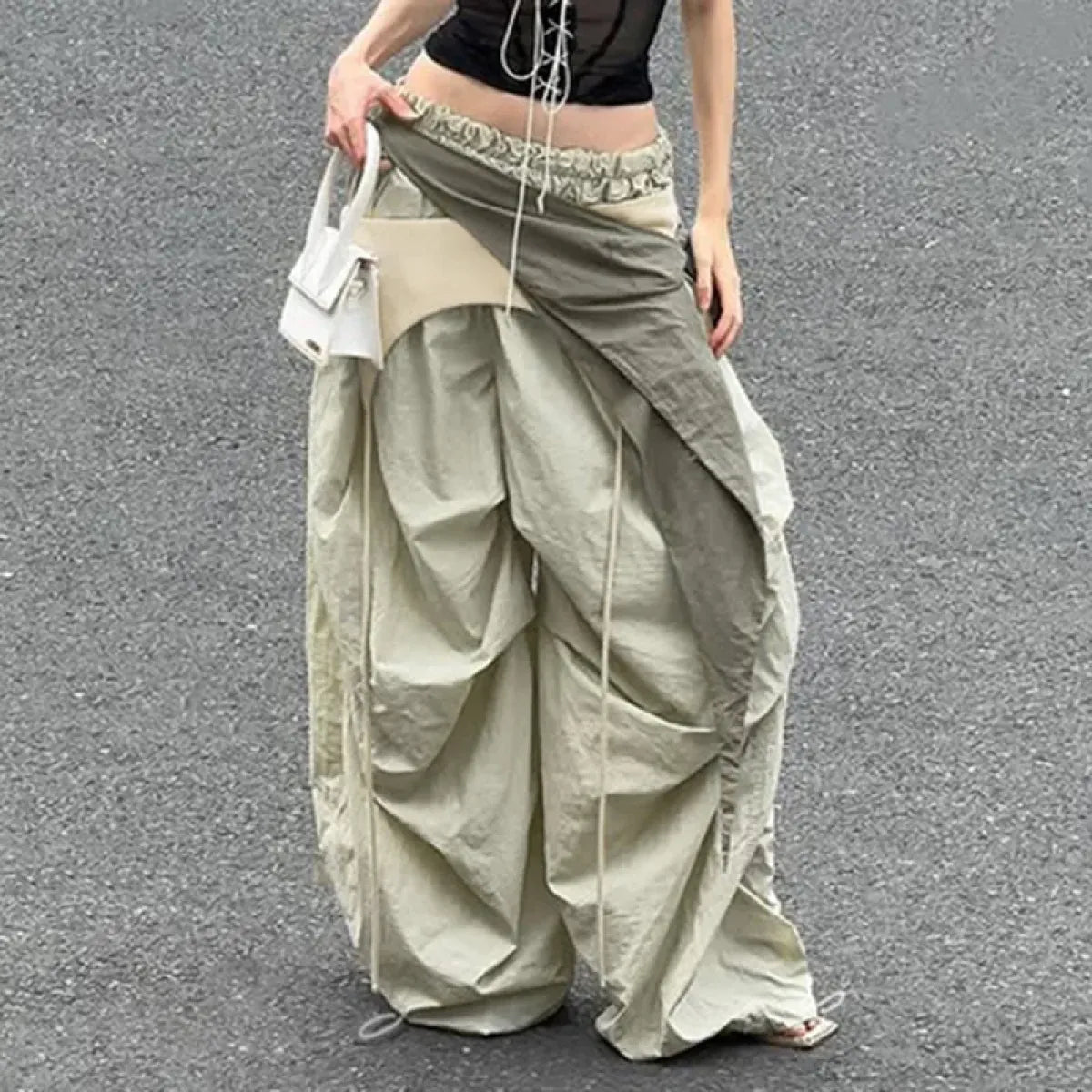 Y2K Streetwear Draped Cargo Pants - Bottoms - Cargo Pants - 1