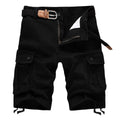 Patterned Button Cotton Cargo Trousers Shorts - Shorts - 13