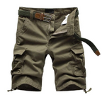 Patterned Button Cotton Cargo Trousers Shorts - Shorts - 14