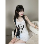Y2K Cartoon Dog Halter Mini Dress - All Dresses - Mini Dress - 3