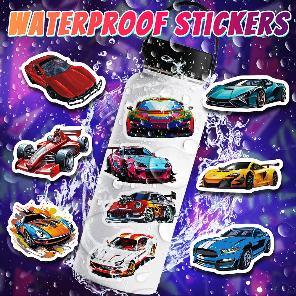 Variety Pack: Cartoon Racing Car Anime Stickers - 10/50 Pieces - Anime - Decorative Stickers - 4 - 2024