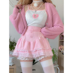 Pink Skirt With Cascading Ruffles - Bottoms - Clothing - 1 - 2024