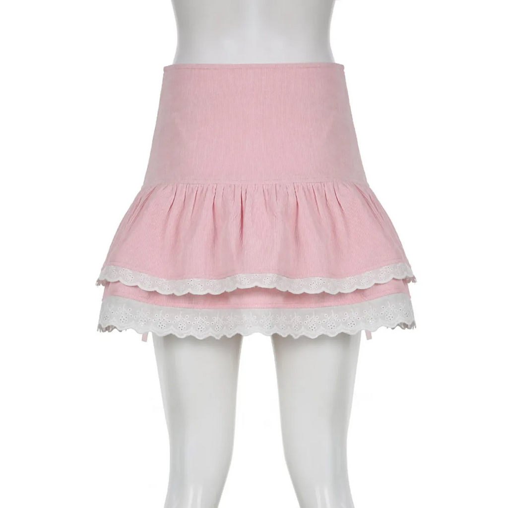 Pink Skirt With Cascading Ruffles - Bottoms - Clothing - 4 - 2024
